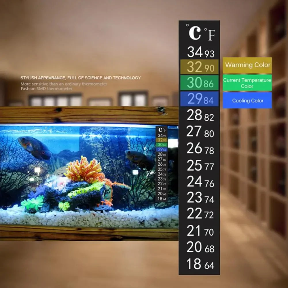 1-5Pcs Stick-on Sticker Thermometers Digital Aquarium Fish Tank Fridge Thermometer Sticker Measurement Temperature Sticker Tools HIP