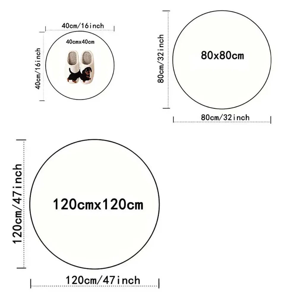 2D Stereoscopic Round Carpet – Modern Decorative Floor Mat Decorative Area Rug HIP