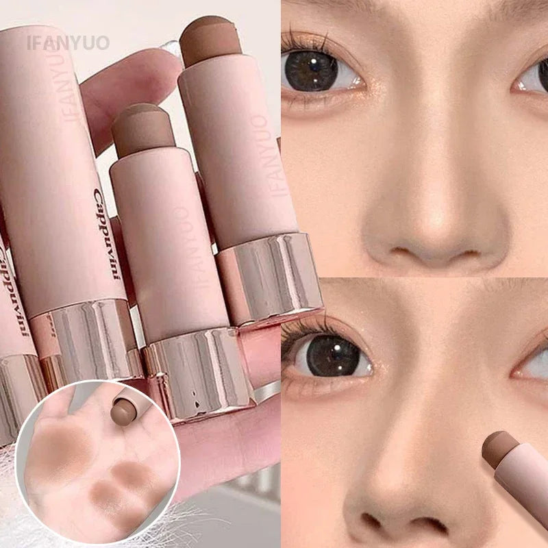 Gray Brown Bronzer Contouring Stick Waterproof Cream Texture Moisturizing Shadow Contouring Pen Face Concealer Cosmetics Makeup HIP