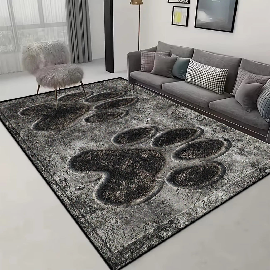 3D Animal Paw Print Area Rug – Non-Slip Washable Floor Mat Novelty Area Rug HIP