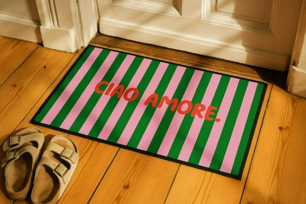 Ciao Amore Italian Motif Anti-Slip Entrance Mat – Kitchen & Rug Decorative Entrance Mat HIP