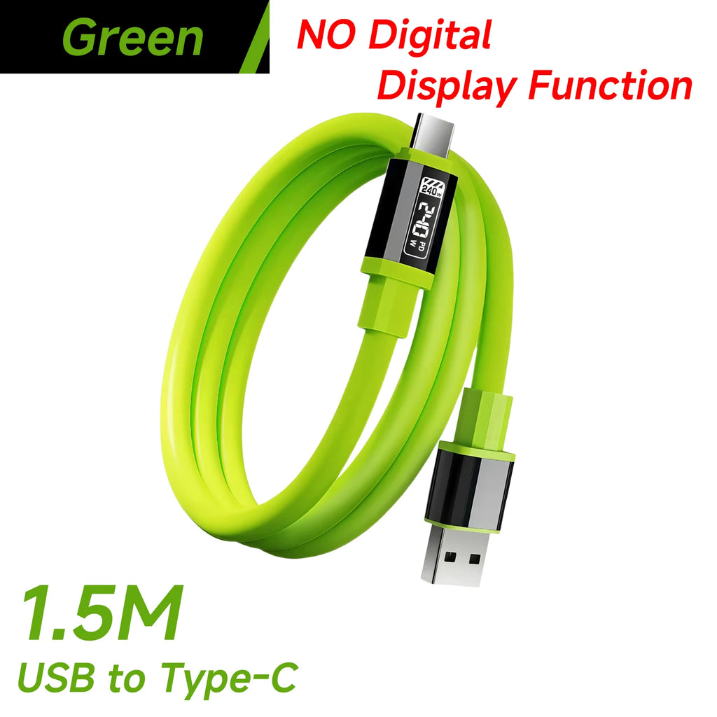 BESY USB-A to USB-C Fast Charging Cable – 3A PD Silicone USB-C Charging Cable HIP Green