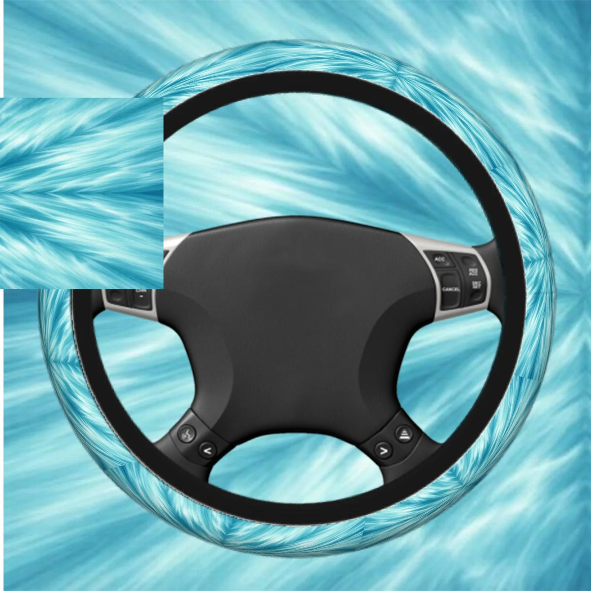 Turquoise Gradient Steering Wheel Cover – Stretchable, No Ring Steering Wheel Cover HIP