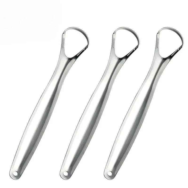 Stainless Steel Tongue Scraper & Brush Set | RUZOFO Tongue Scraper Set HIP C738-Silver-S-3pcs