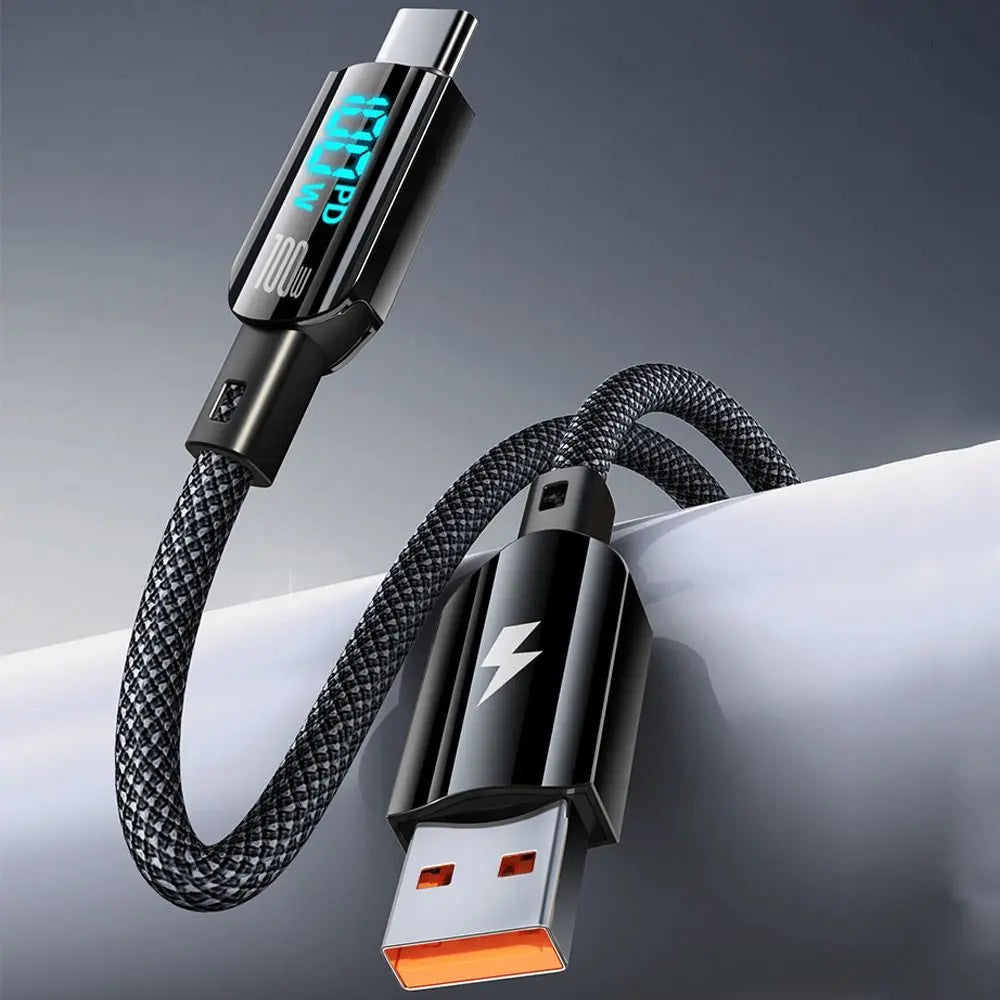 100W USB-C Fast Charge Cable with Digital Display – 1.2M USB-C Charging Cable HIP