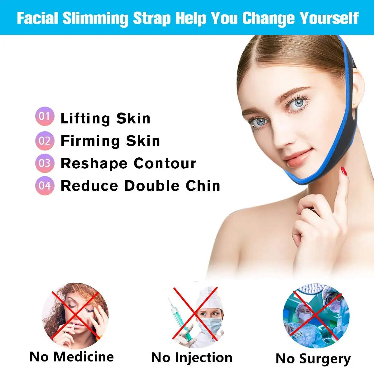 Triangular Chin Strap Sleep Aid – Adjustable Jaw Support Chin Strap Sleep Aid HIP