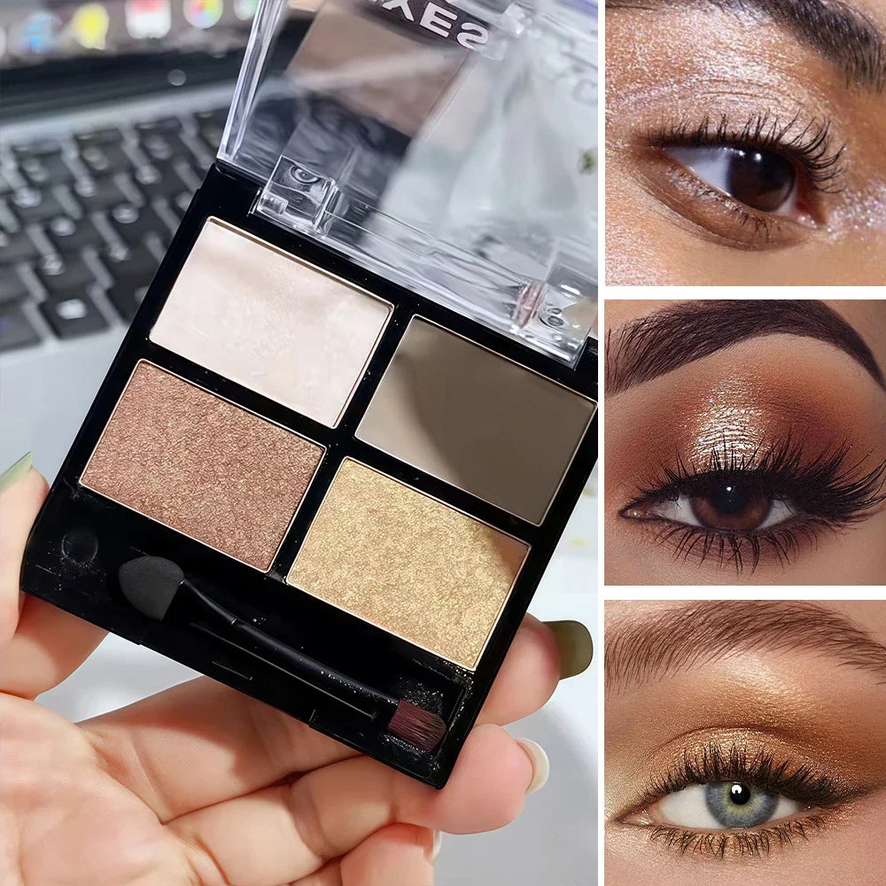 Fit Colors 4-Shade Earth Tone Eyeshadow Palette | Matte & Shimmer Eyeshadow Palette HIP