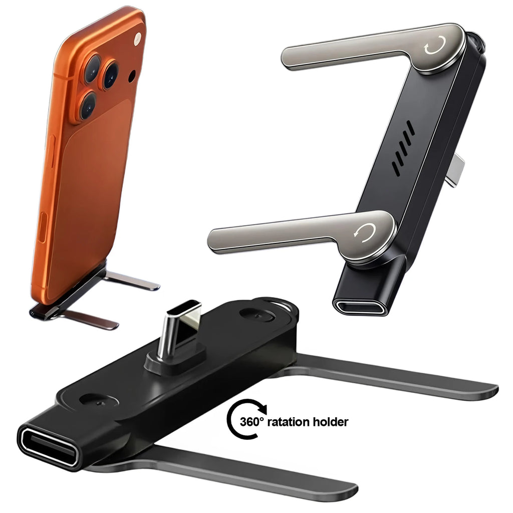 Foldable USB-C OTG Adapter & Phone Stand – Fast Charging USB-C OTG Adapter HIP