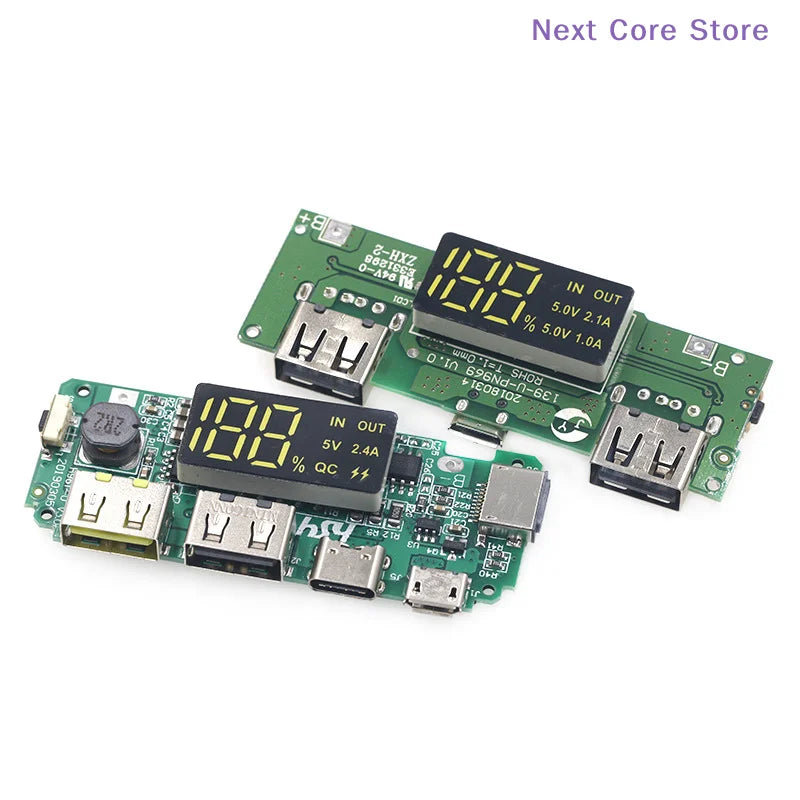 LED Dual USB 5V 2.4A 18650 Power Bank Lithium Charger Board Battery Charger Module HIP