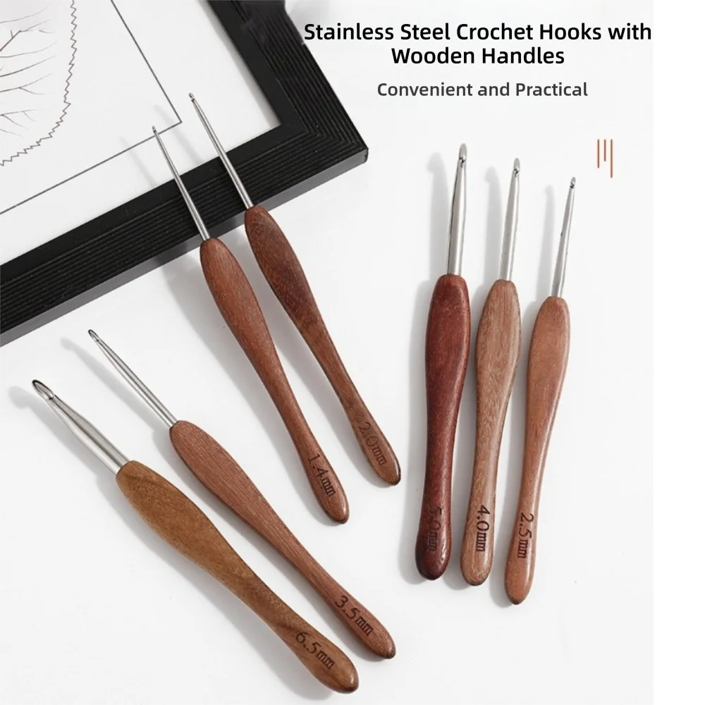 Sandalwood Crochet Hook 2.0–6.0mm – Stainless Steel Tip Crochet Hook HIP