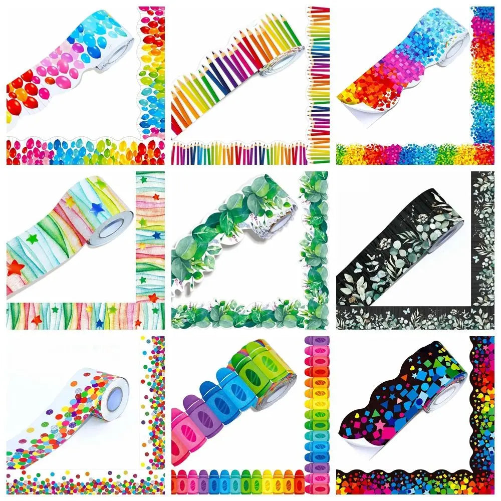 18M Bulletin Board Border Stickers – DIY Decorative Paper Decorative Border Stickers HIP