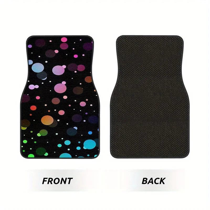 4-Piece Polka Dot Crystal Velvet Floor Mat Set – Colorful Floor Mat Set HIP