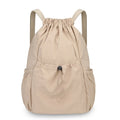 Nylon Oxford Drawstring Backpack – Lightweight & Foldable Drawstring Backpack HIP Khaki