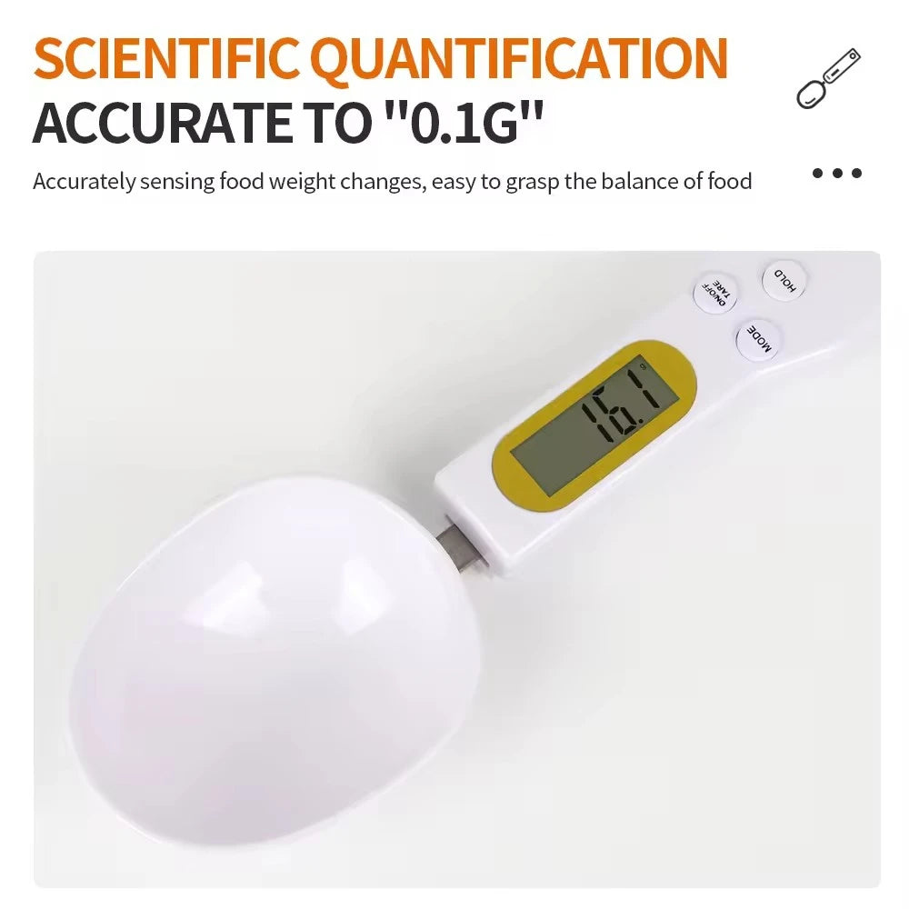 Digital Spoon Scale LCD Kitchen 0.1–500g – Tare & Hold Digital Kitchen Scale HIP