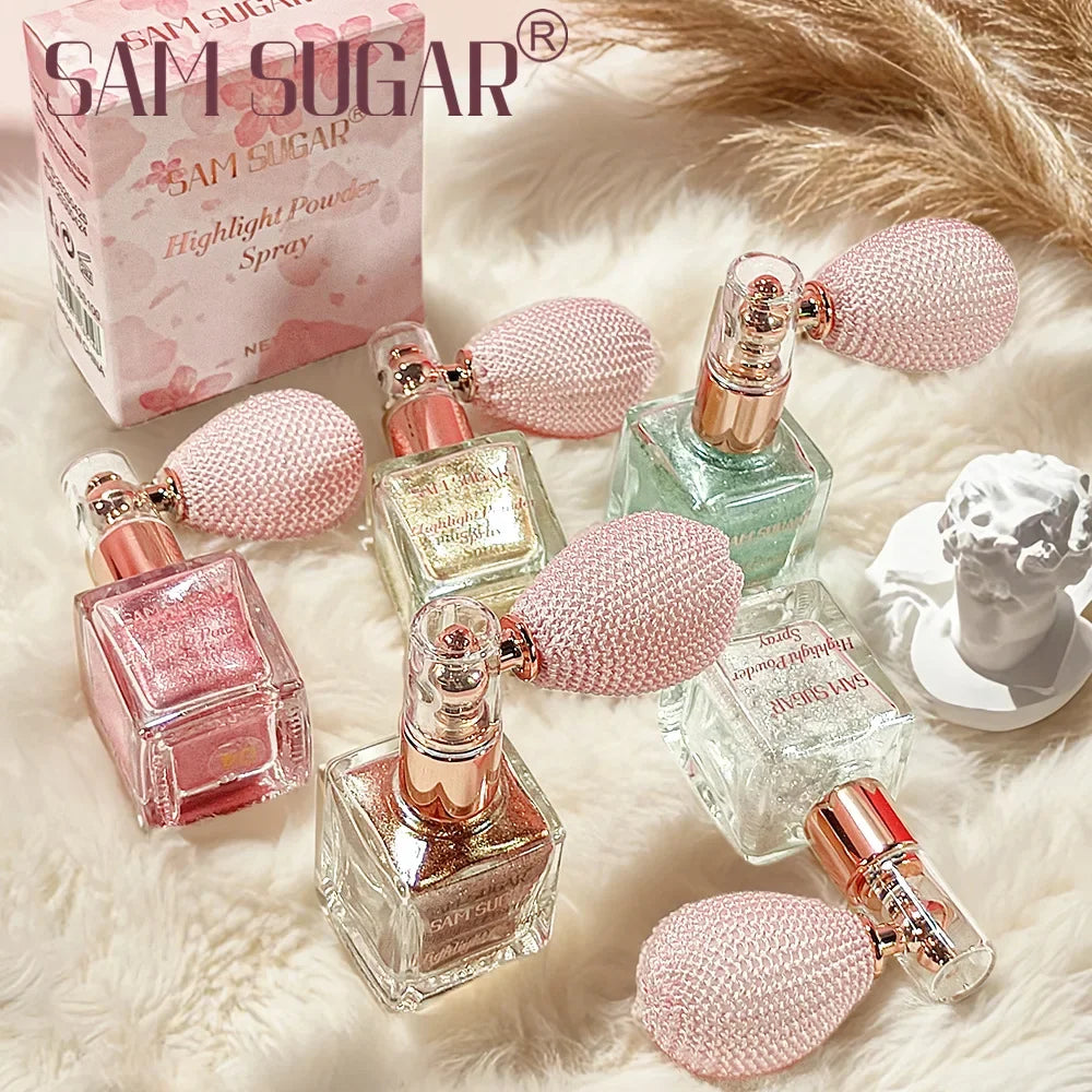 SAM SUGAR Fine Glitter Highlighter Spray – Face & Body Shimmer Highlighter Spray HIP
