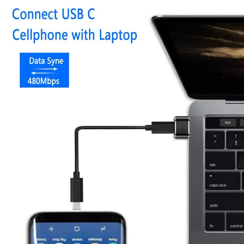 USB-A to USB-C Aluminum Adapter Converter – 1–5 Pack USB Adapter HIP