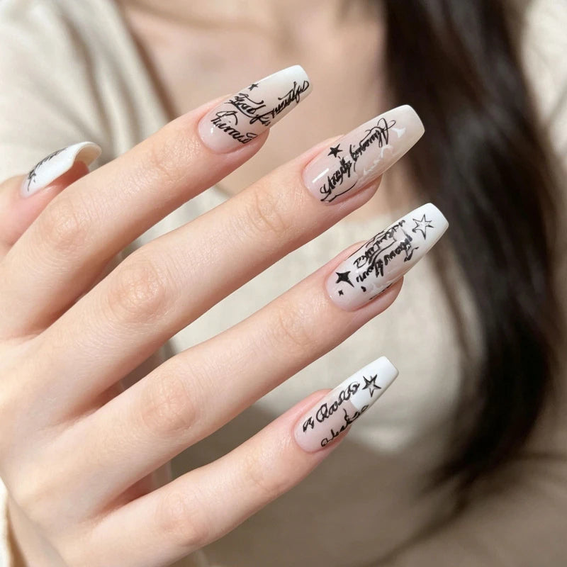 English Letter Star Lace INS Nail Art Printed Transfer Printing Steel Plate Nail Art Silicone Stamp DIY Manicure Tools Templates HIP