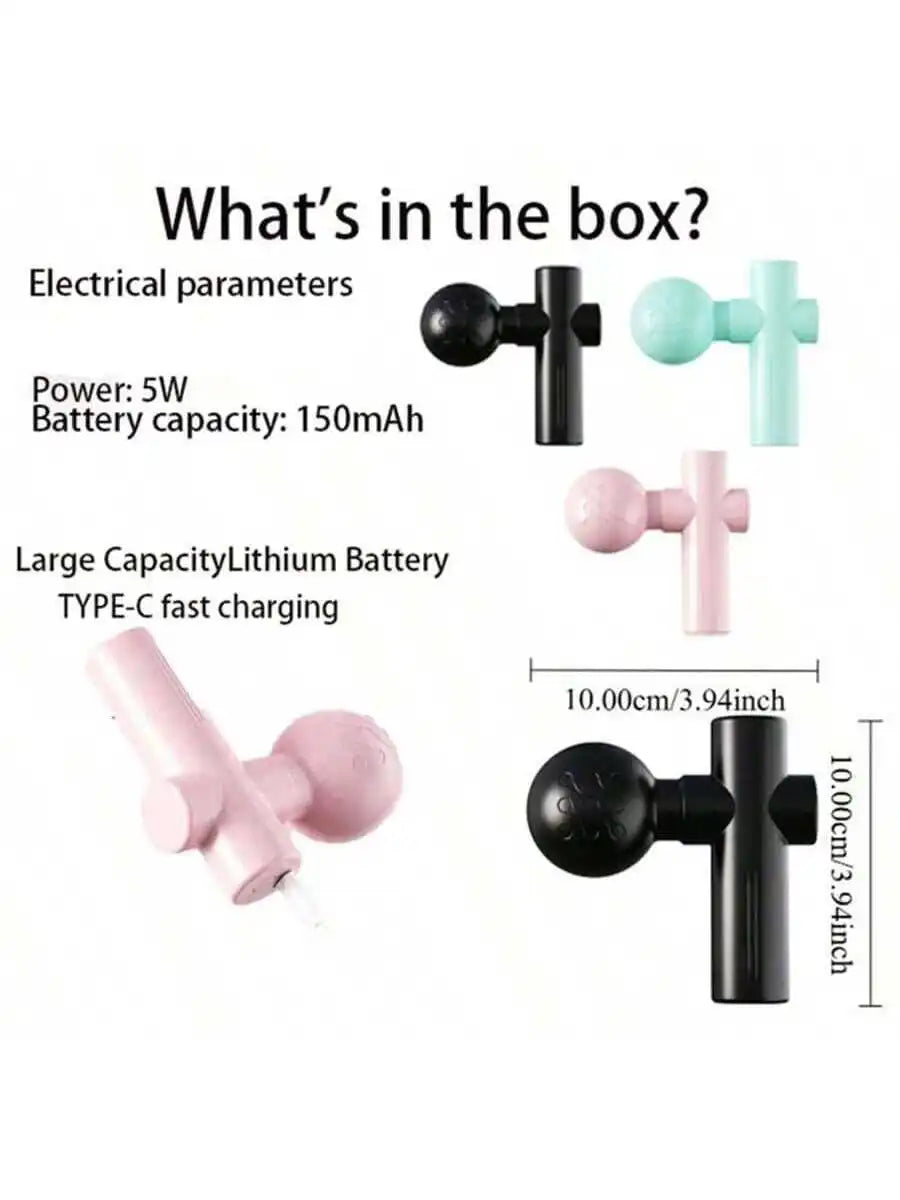 Mini Rechargeable Massage Gun – Portable Muscle Relaxation Mini Massage Gun HIP