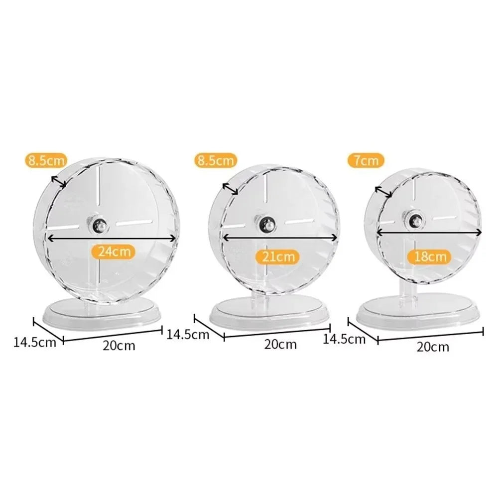 Silent Transparent Hamster Running Wheel – 3 Sizes Pet Exercise Wheel HIP