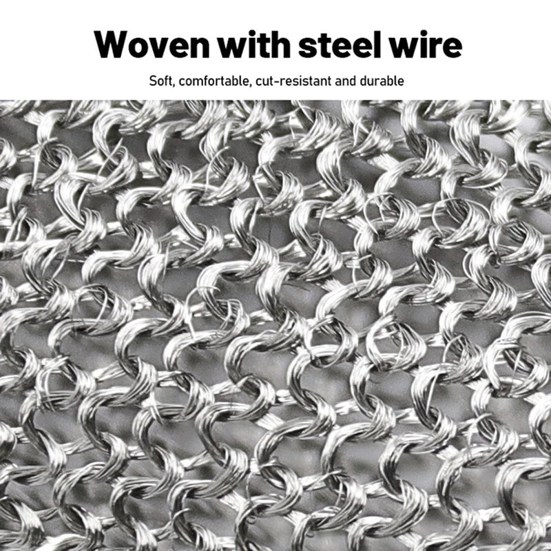 Metal Mesh Glove Steel Wire Glove Stainless Steel Glove Cut Resistant Metal Mesh Chainmail Glove for Meat Cutting Chainsaw Work HIP