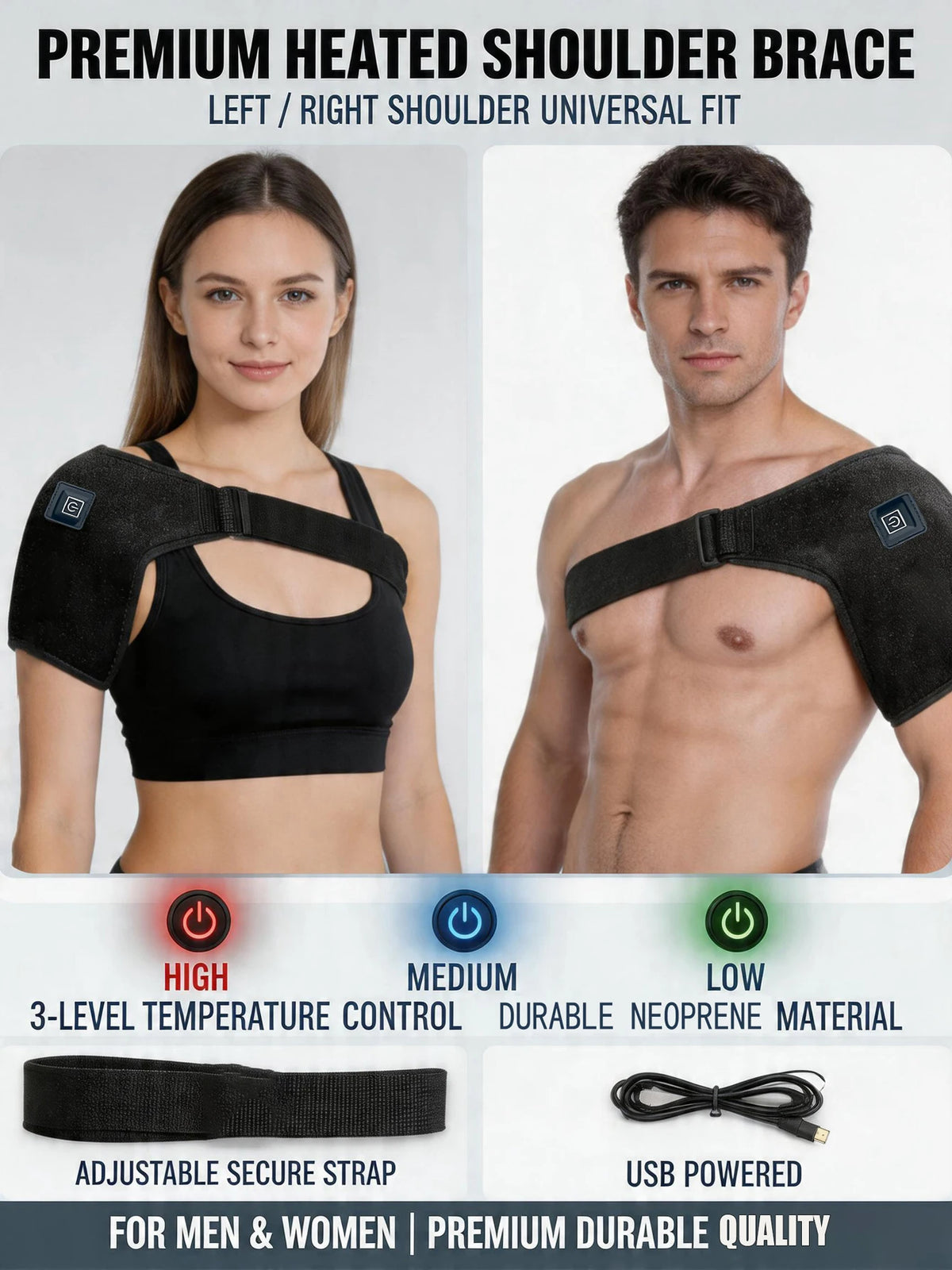 Wearable Heated Shoulder & Neck Massager – 3 Heat Levels Heated Shoulder Massager HIP
