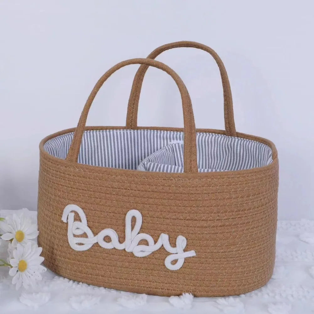 Large Cotton Rope Baby Nappy Storage Basket & Organiser Storage Basket HIP