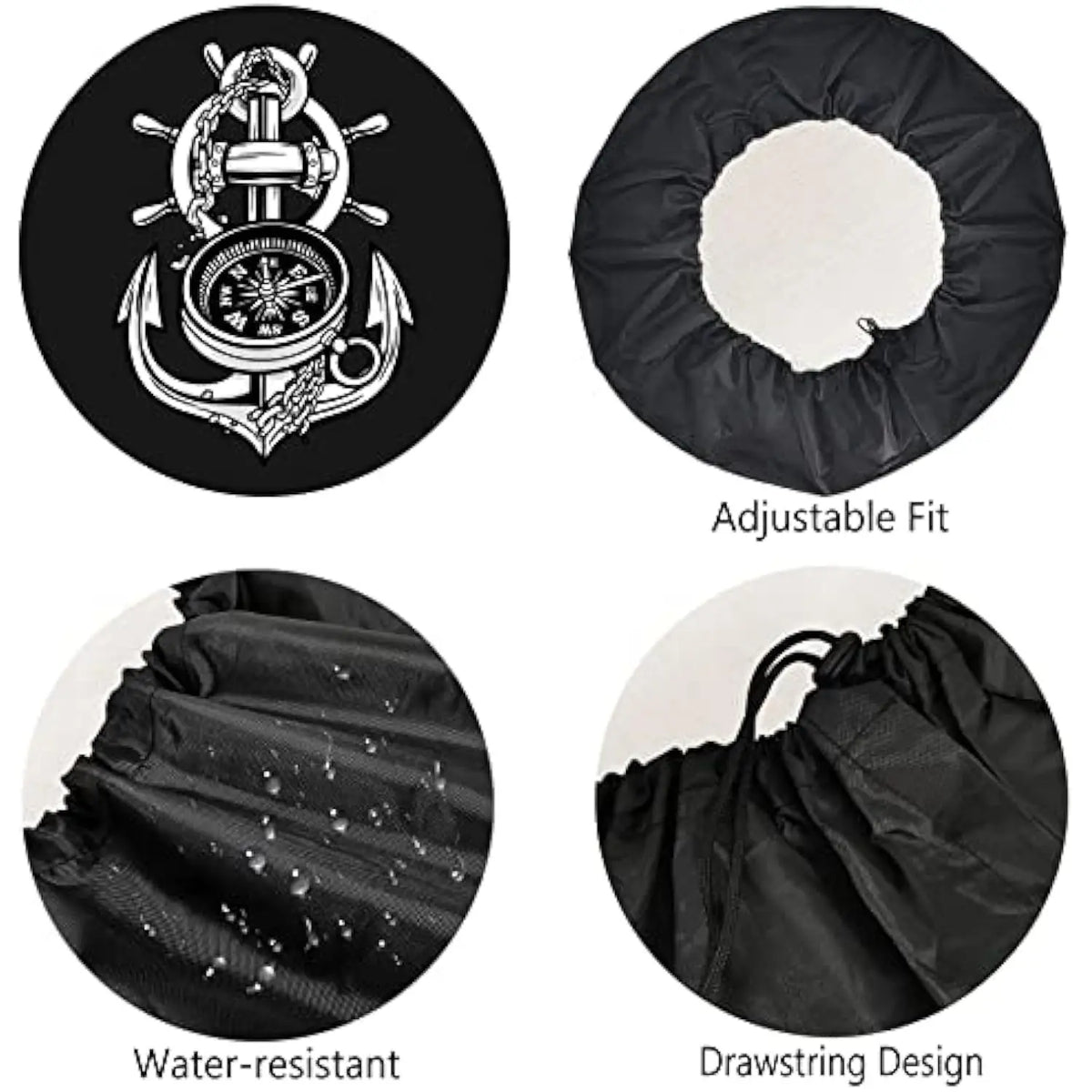 Nautical Spare Tire Cover – UV & Weatherproof Polyester | RV Truck Spare Tire Cover HIP