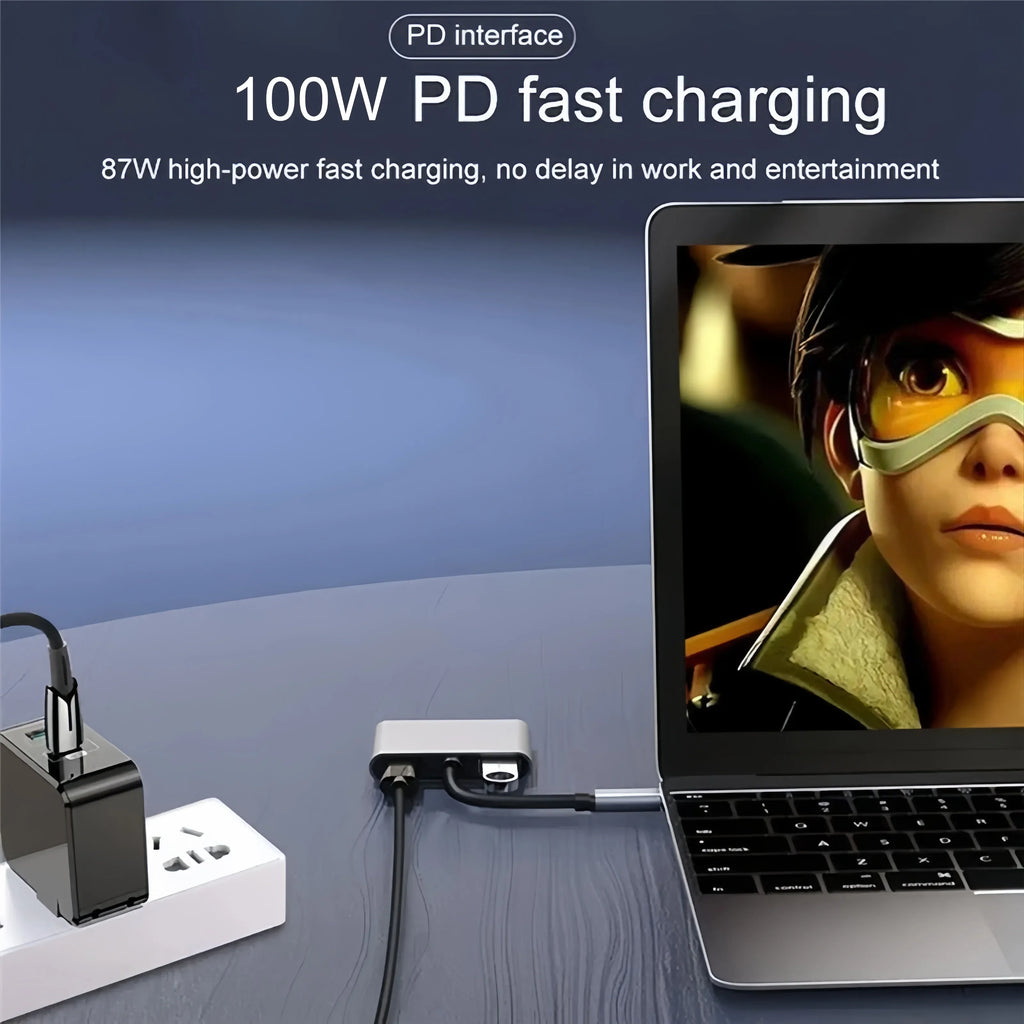 4-in-1 USB-C Docking Station | Dual HDMI 4K, PD 100W, USB 3.0 USB-C Docking Station HIP