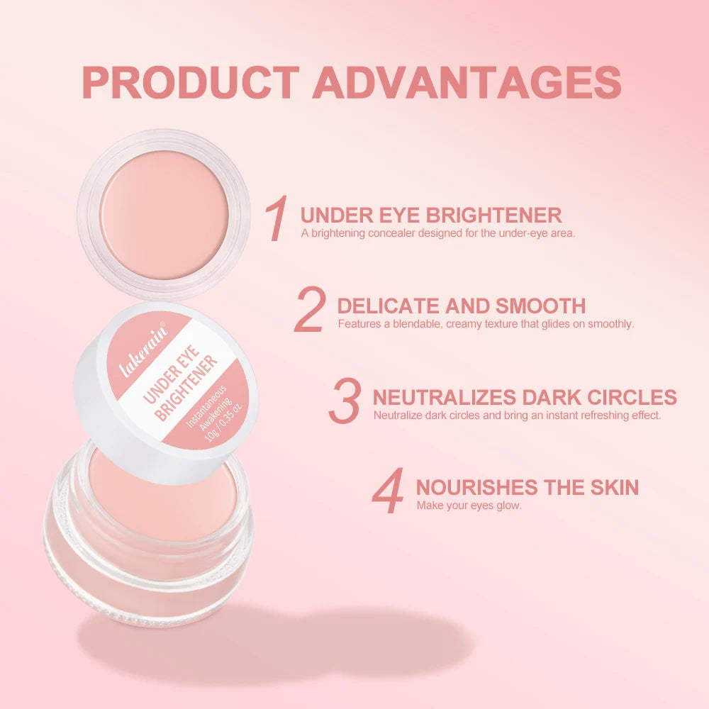 Lakerain Eye Concealer with Brush Full Coverage Dark Circles Age Lines Spot Eye Bags & Concealing Coverage Cosmetics HIP