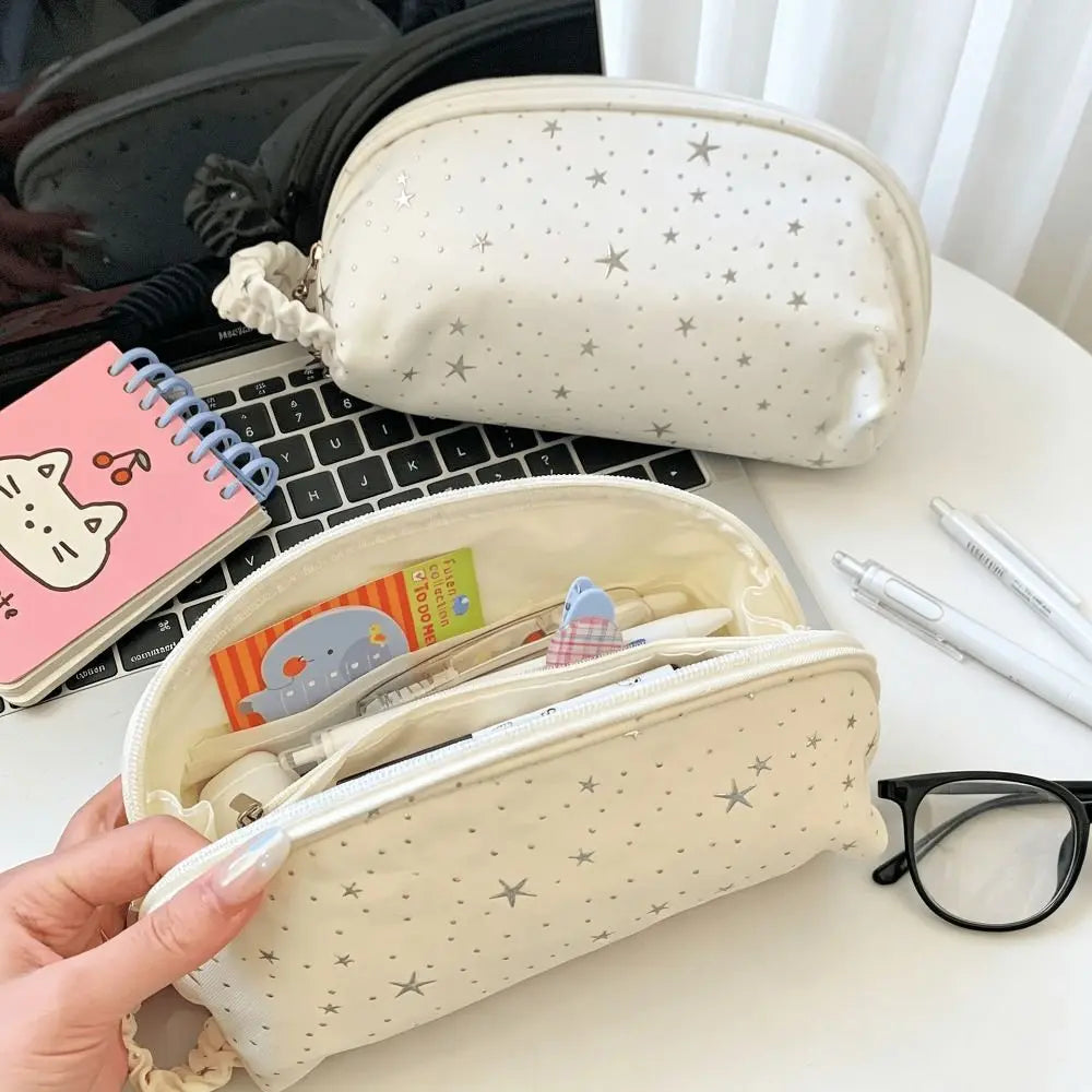 Shell-Shape Star Polka Dot Pencil Case – Large Capacity Pencil Case HIP