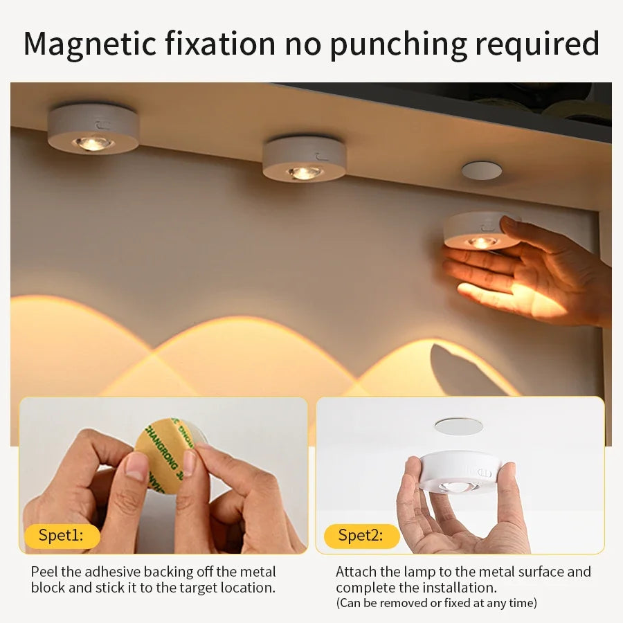 Rechargeable RGB White LED Night Light With Remote Control Dimmable Lamp LED Spotlight Cabinet Light For Kitchen Bedroom Closet HIP