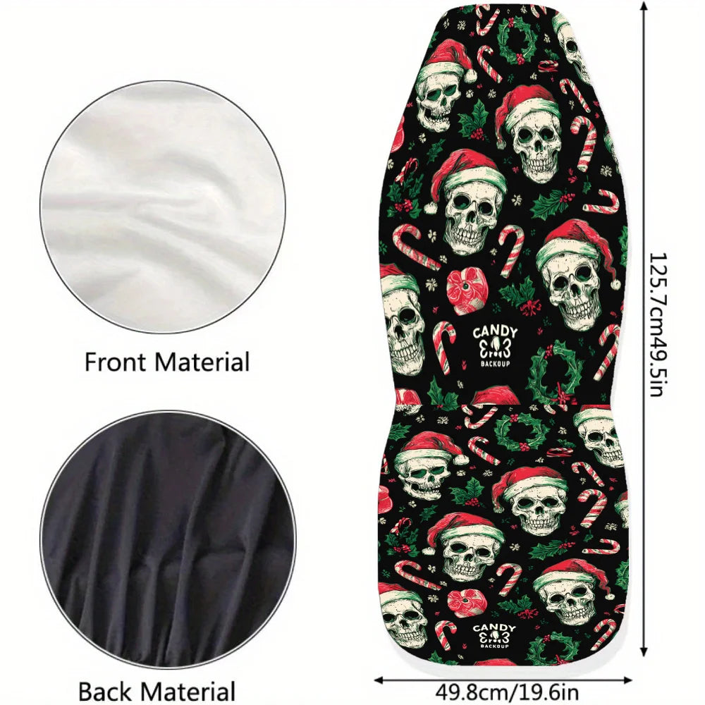 Skull Santa Hat Car Seat Covers – 2-Pack Universal Fit Car Seat Covers HIP