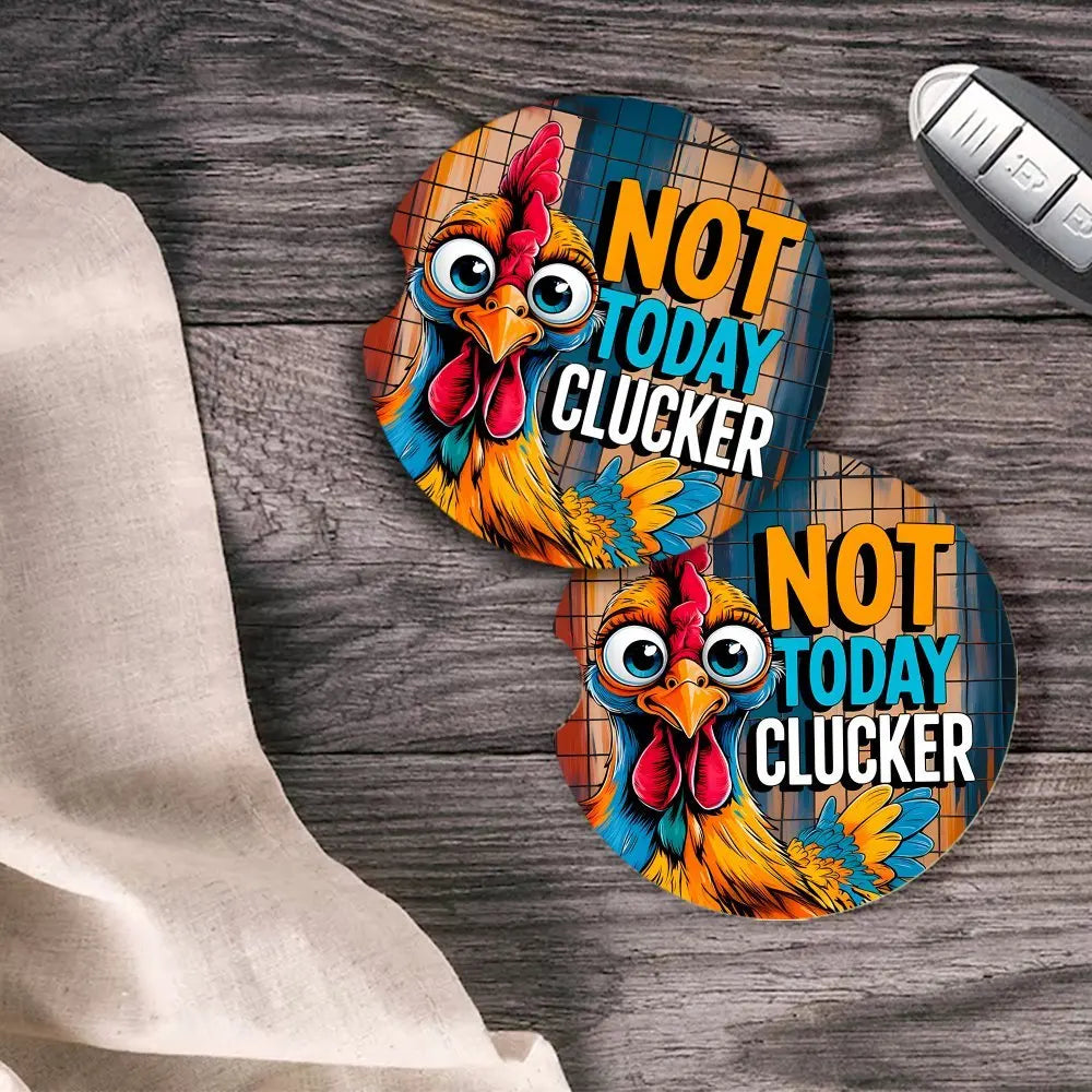 Angry Rooster Acrylic Car Cup Coasters 2-Pack | Easter Decor Car Cup Coasters HIP