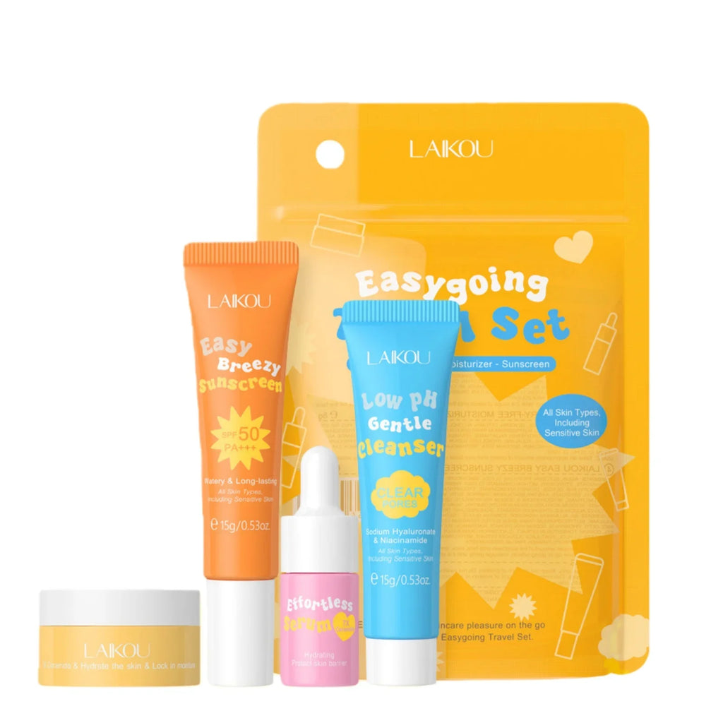 LAIKOU Ceramide & Hyaluronic Acid 4-Step Skincare Travel Kit Skincare Travel Set HIP