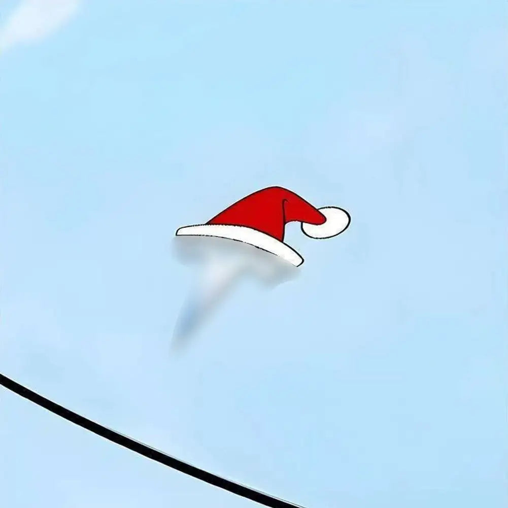 1/3/5PCS For Tesla Y Juniper Car Creative Christmas Hat Sticker Glass Window Christmas Santa Decoration for Tesla Accessories HIP