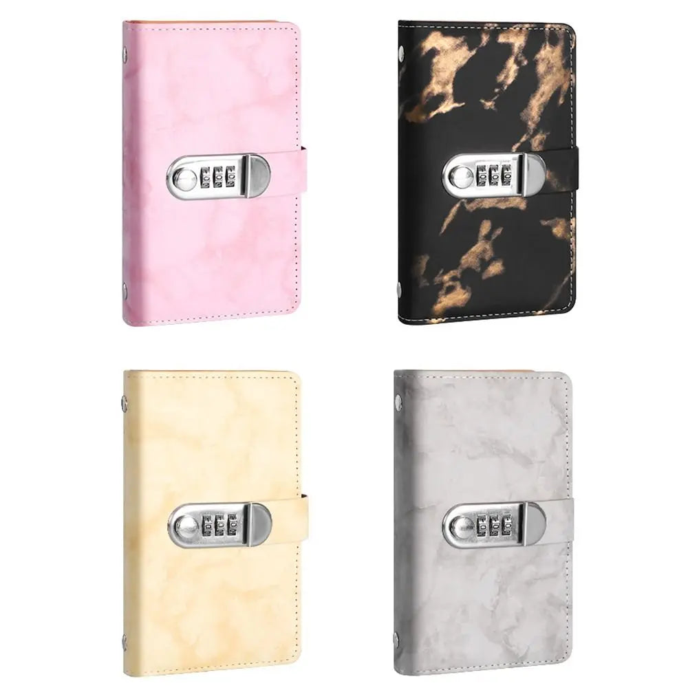 Marble PU Savings Binder – 100 Pockets & Password Lock A6 Cash Savings Binder HIP