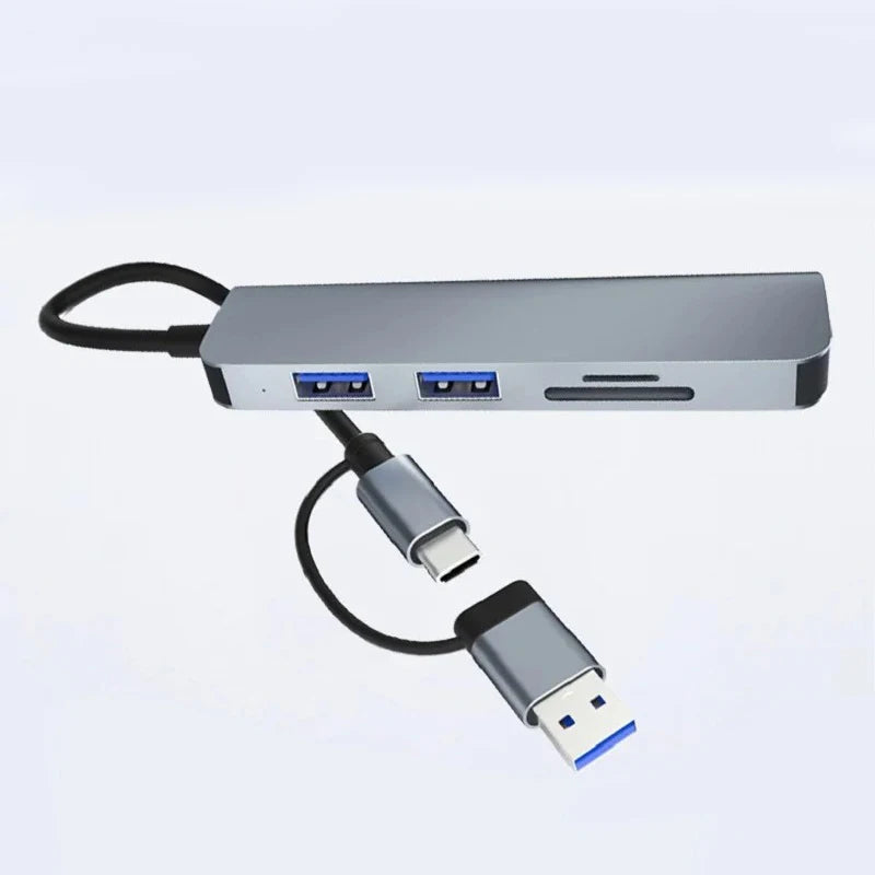 5-in-1 USB-C Hub – USB 3.0, SD & TF Card Reader Adapter USB-C Multiport Hub HIP