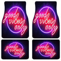 4-Piece UV Reactive Good Vibes Only Flannel Car Floor Mats Car Floor Mats HIP 1