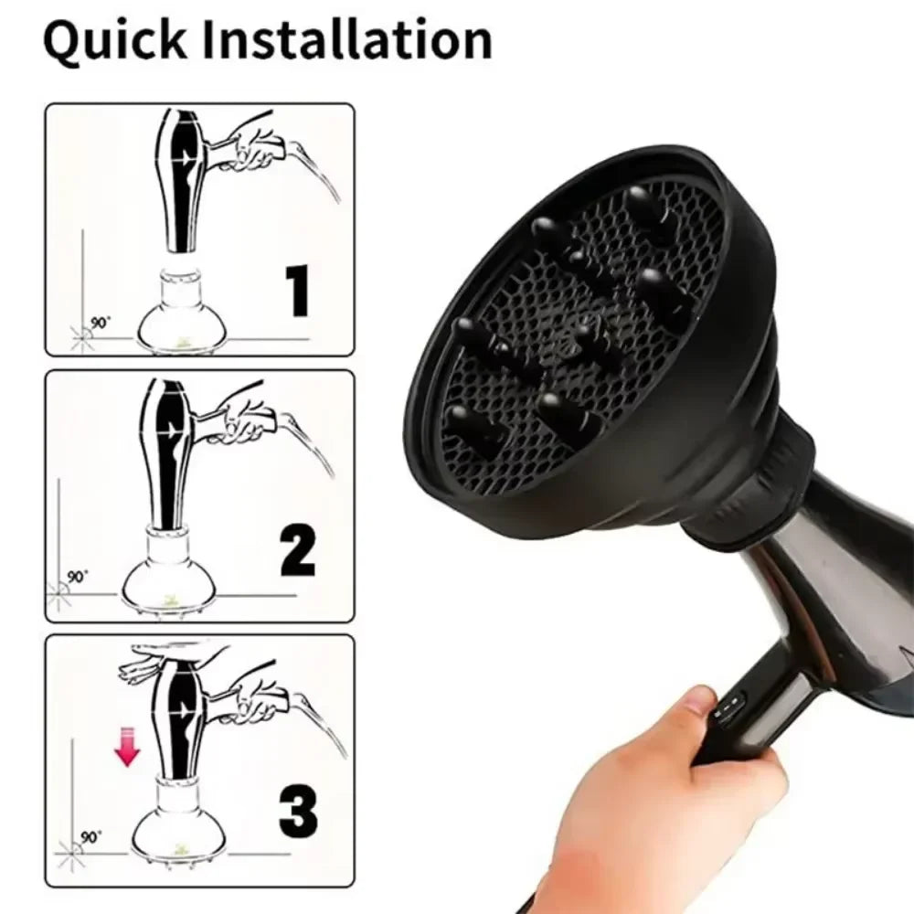 Universal Silicone Hairdryer Diffuser Cover Hair Curl Diffuser Foldable Curly Hair Drying Blower Barber Styling Accessories Tool HIP