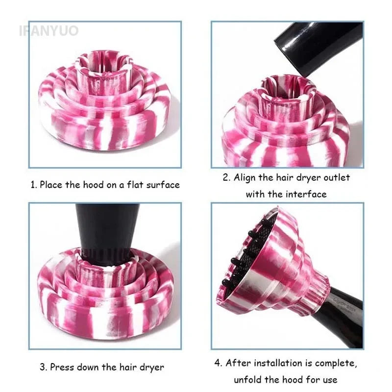 Foldable Silicone Hair Dryer Diffuser Hair Styling Tool Accessories Suitable Universal Hair Curl Drying Shaping Diffuser Cover HIP