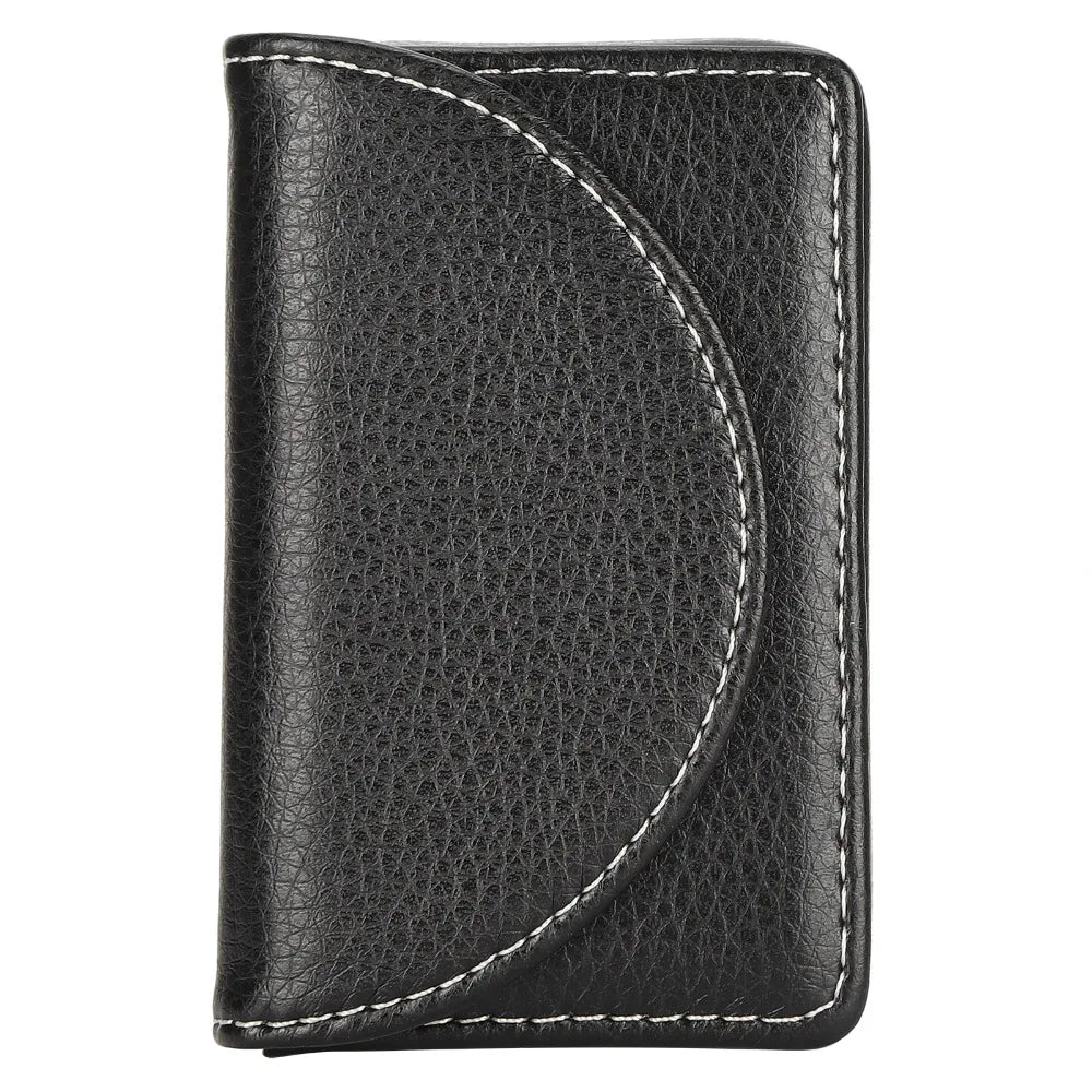 Litchi Leather Business Card Holder – Magnetic Closure Case Business Card Holder HIP