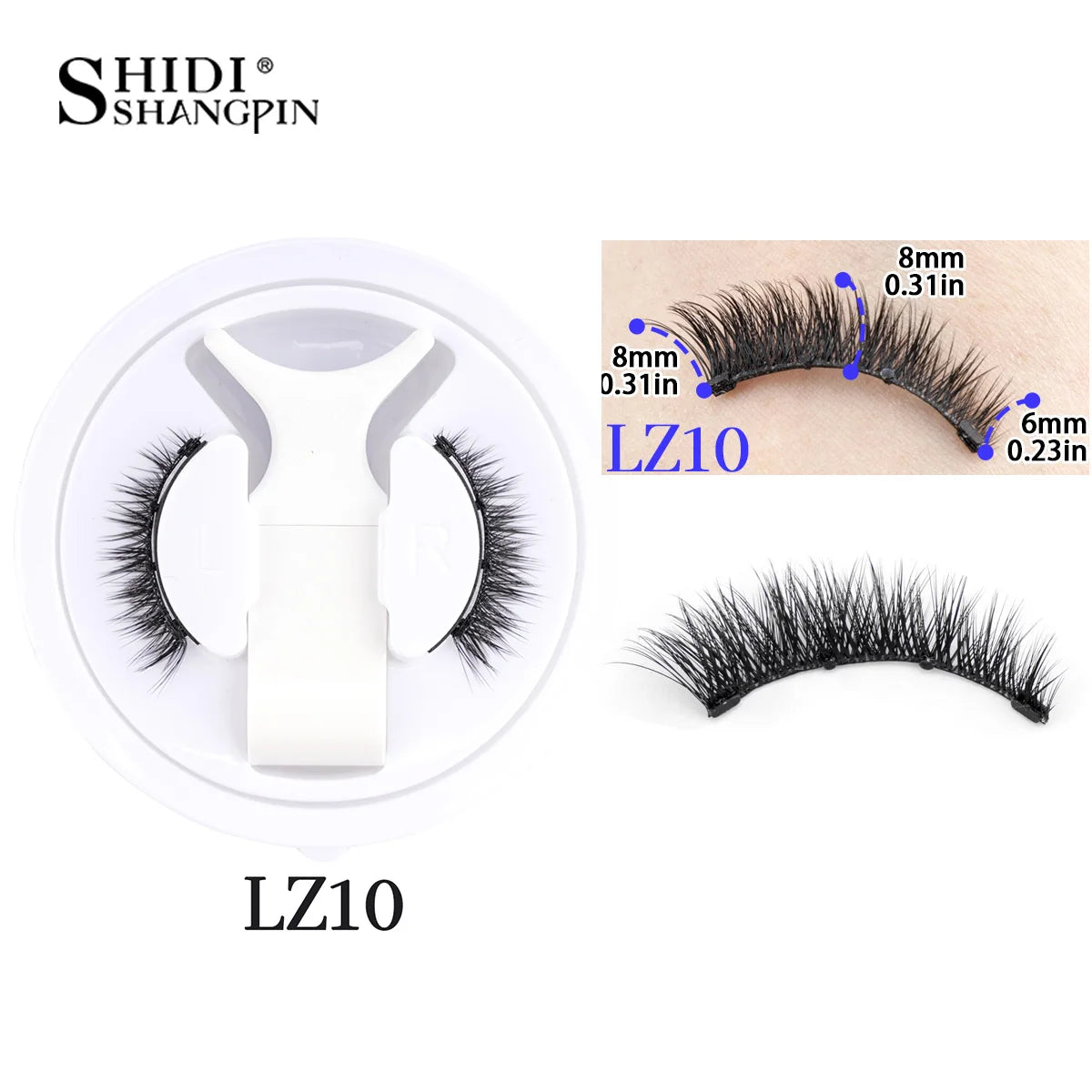 SHIDISHANGPIN 1 Pair Reusable Magnetic Eyelashes Tweezers Set Handmade 3D Natural False Eyelashes and Magnetic Tweezers Set HIP LZ10