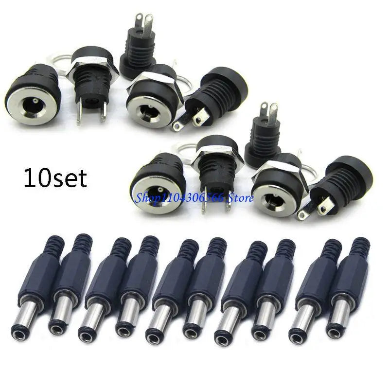 10 Pairs 5.5x2.1mm DC Power Plug & Socket Connectors DC Power Connector HIP Bundle 1 CN