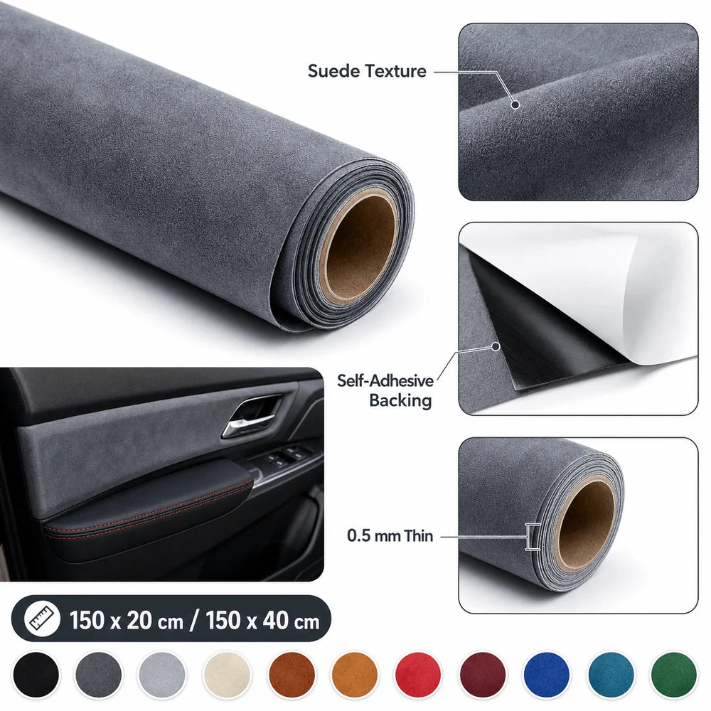 Self-Adhesive Suede Fabric Vinyl Car Interior Wrap Roll Car Interior Wrap HIP