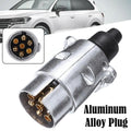 7 Pin Aluminium Alloy Plug Trailer Truck Towing Electrics 12V Connector EU Plug Professional Replacement For Truck HIP Default Title