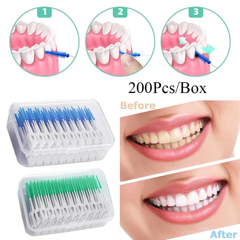 Silicone Interdental Brushes 40–200 Pack | Between-Teeth Care Interdental Brush HIP