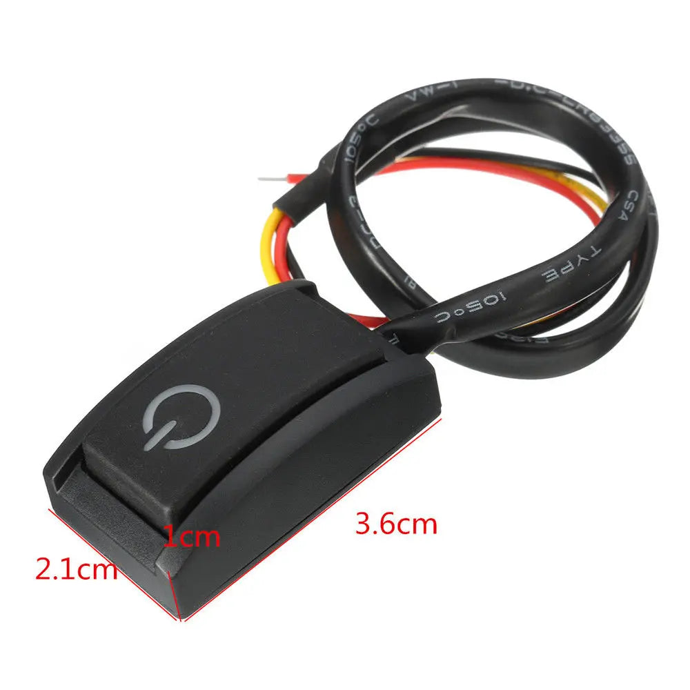 DC 12V LED Latching Push Button ON/OFF Switch – Car, RV & Truck Latching Button Switch HIP