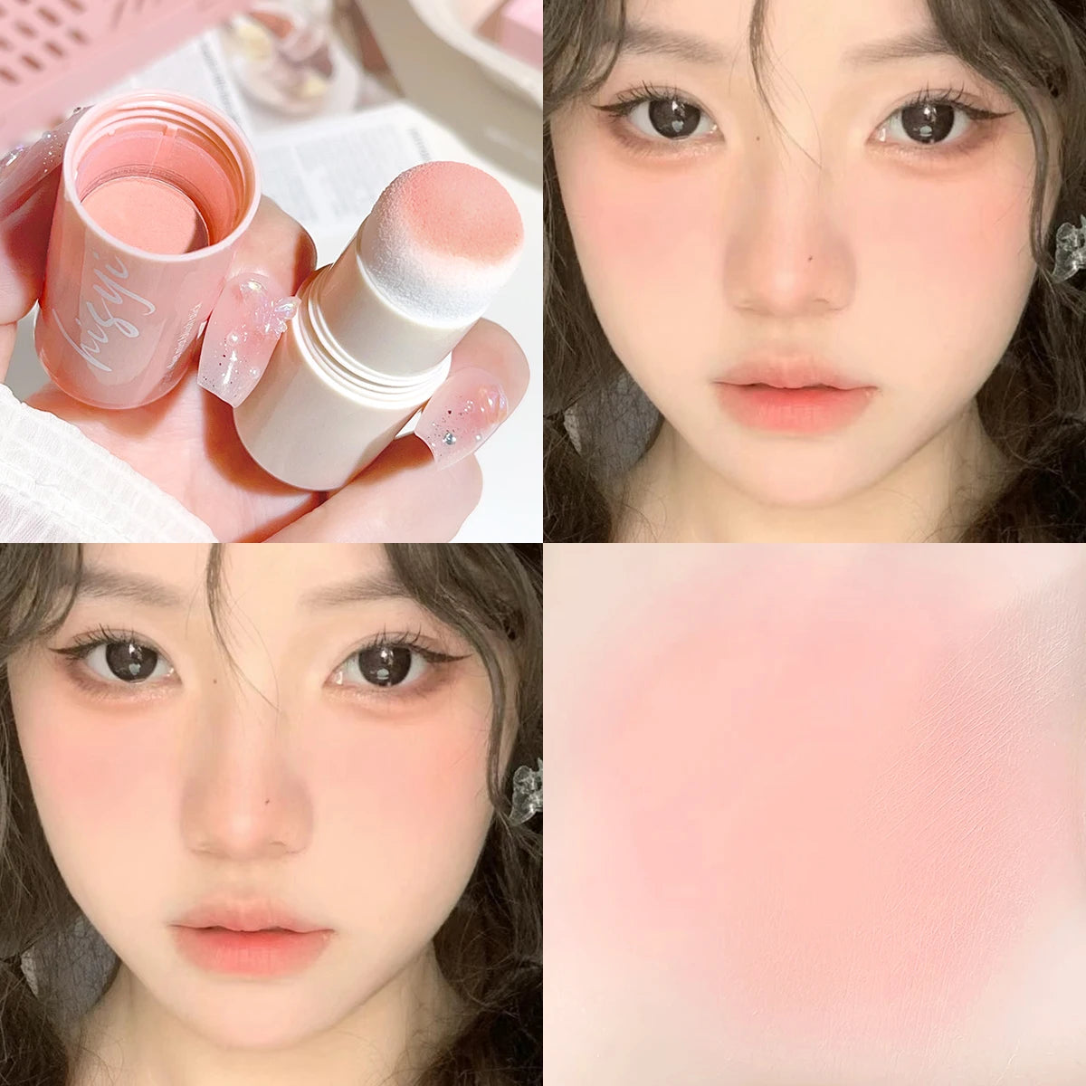 Cloud Soft Matte Blush Stick for a vibrant, brightening, natural bare makeup look, enhancing flawless skin tone HIP H1916-03