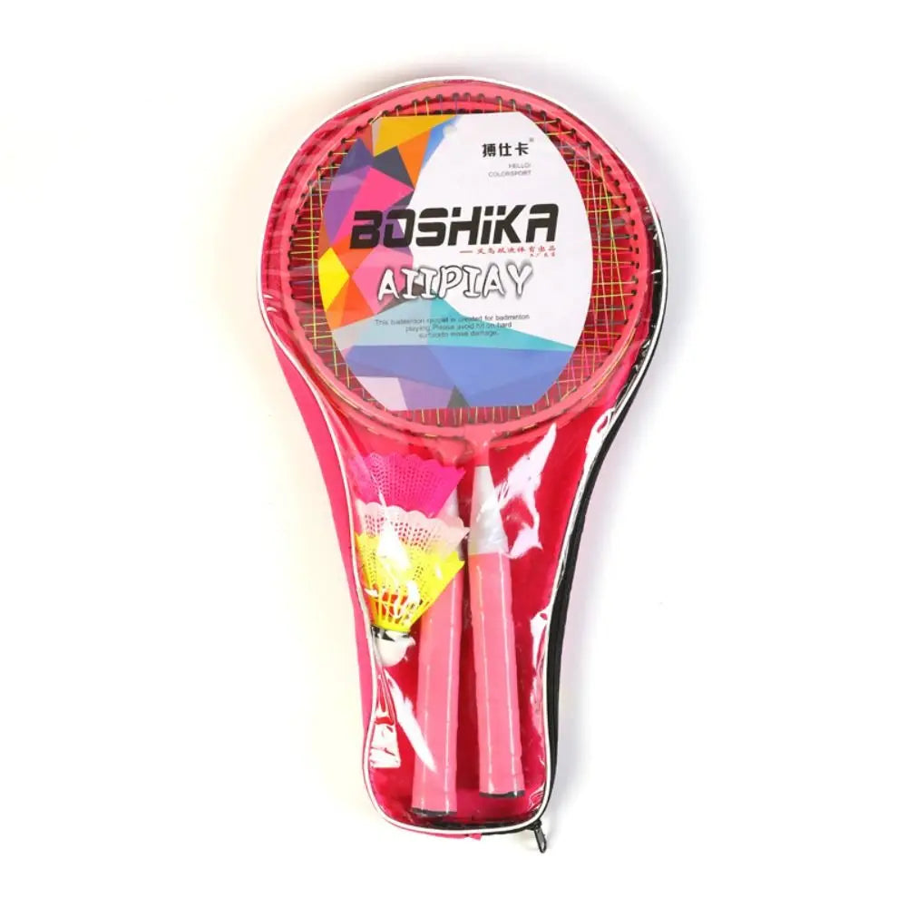 Kids Badminton Racket Set with Bag – Lightweight 2-Player Kit Badminton Racket Set HIP pink