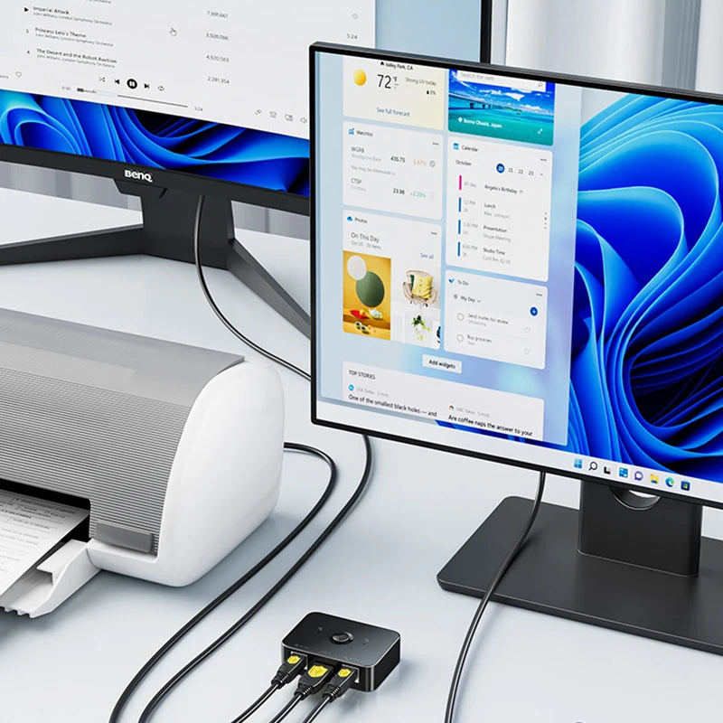 USB 2.0 Printer Hub Switch – 2 Computers Share 1 Printer USB Printer Switch HIP